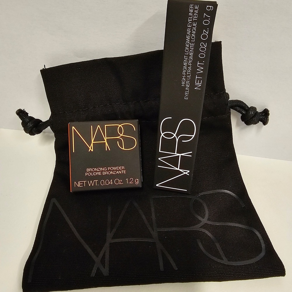 New NARS Bronzing Powder Laguna High Pigment Longwear Eyeliner Set  Black Pouch